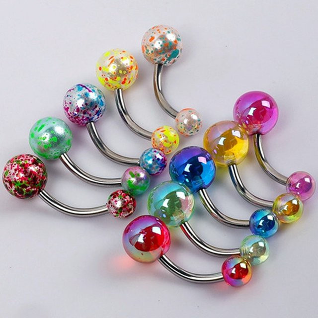 Piercing Addicter Bauchnabel Piercing Set, Acryl, Perle, Silber, Damen - Bild 1