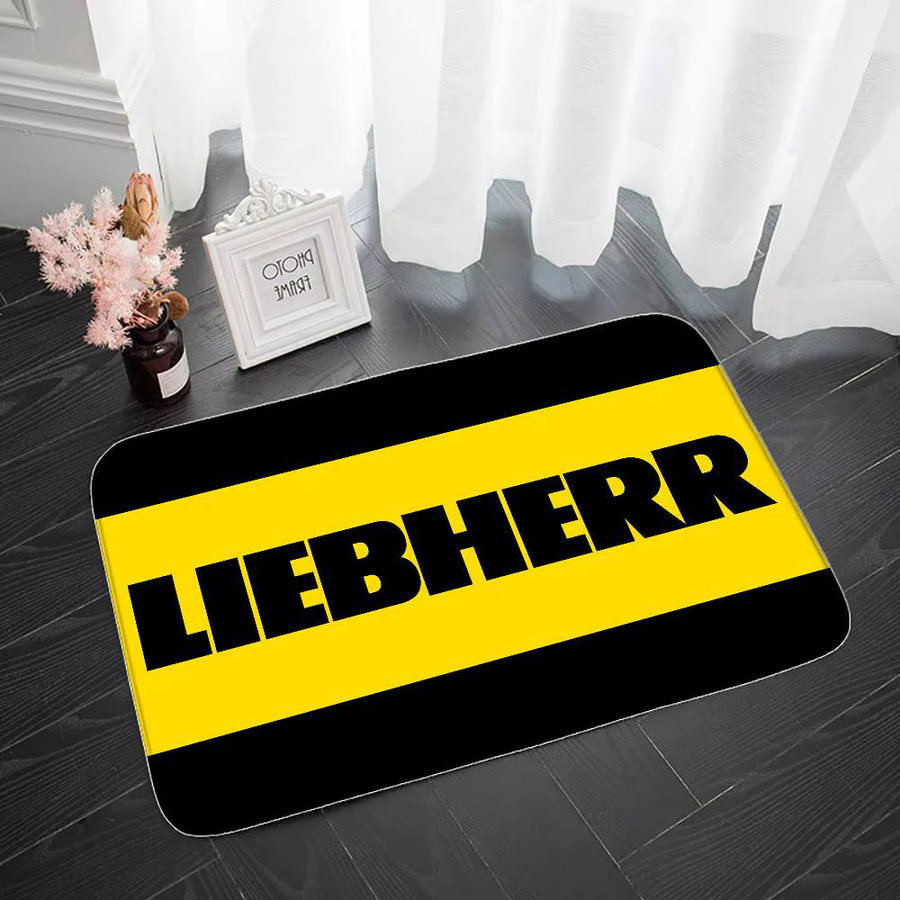 Rutschfeste Liebherr Fußmatte in Gelb mit modernem Grafikdesign, B/T: 60 x 40 cm - Bild 2