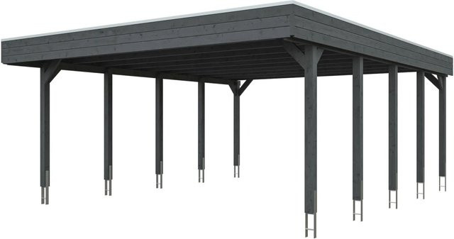 SKANHOLZ Carport Friesland aus Fichte mit Stahl-Dachplatten in Schiefergrau, B/T: 546 x 708 cm - Bild 4