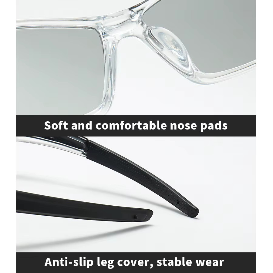 WSZ Sportsonnenbrille, Vollrand, rechteckig, transparent, Unisex - Bild 3