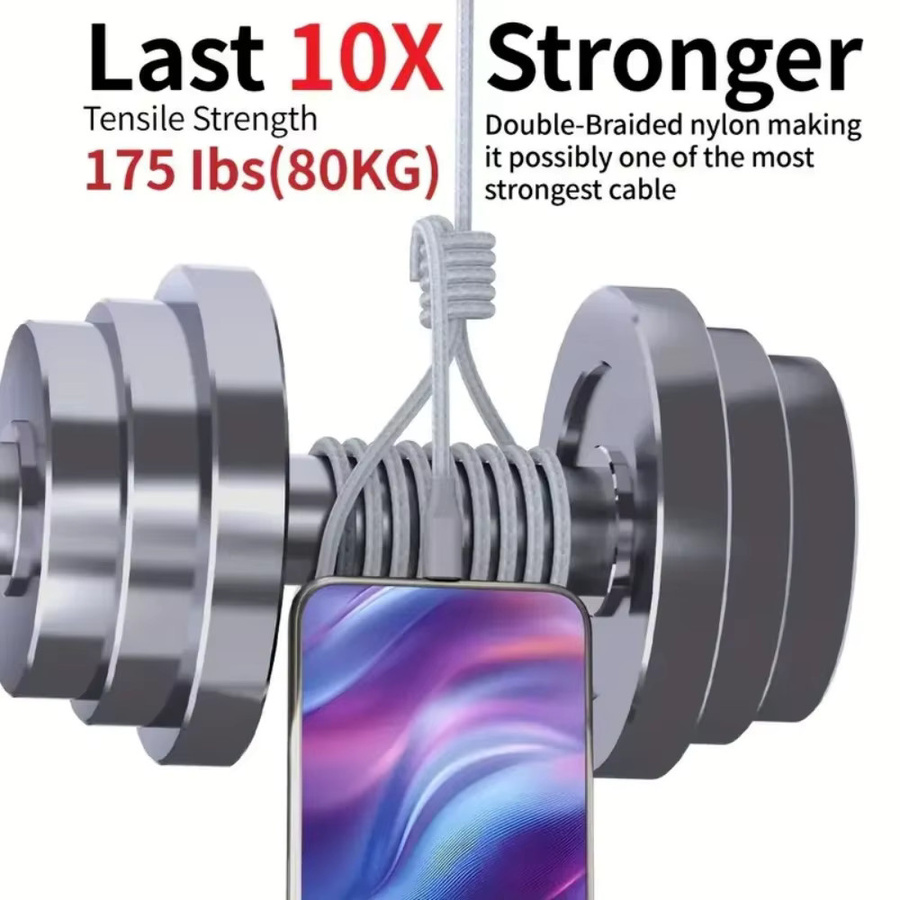USB-A auf Typ-C Schnellladekabel und Datenkabel in Schwarz für Xiaomi, Huawei, Samsung und iPhone 15 16 - Bild 1