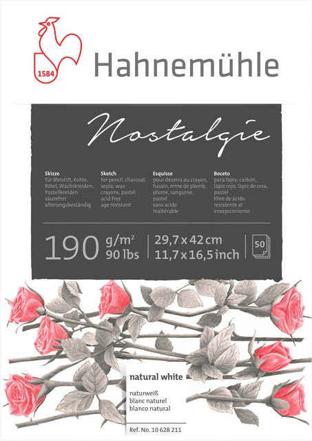 Hahnemühle Skizzenblock Nostalgie in Naturweiß, 50 Blatt A3, 190g/m² - Bild 1