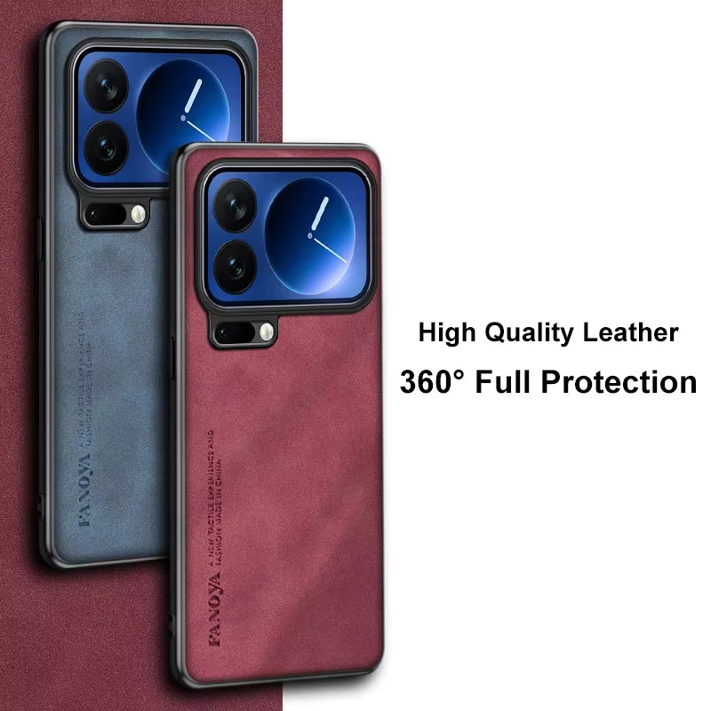EUCAGR Luxus PU Leder Schutzhülle für Xiaomi Mi 17 Pro Max, 17 Ultra, 17 Pro und Mi 17 in Rot mit Silikon-Rückseite - Bild 2