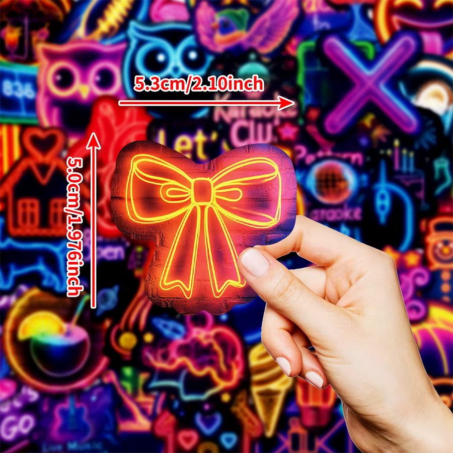 Charile Neonlicht-Cartoon-Aufkleber Set mit Graffiti-Sticker Motiv in Multicolour für DIY Schreibwaren und Koffer wasserfest - Bild 3