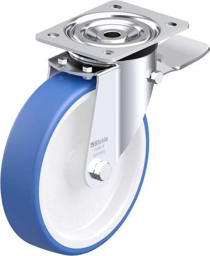 Blickle L-POTHs 200G-ST Stahlblech-Lenkrolle in Blau mit 200 mm Rad-Durchmesser und 400 kg Tragfähigkeit - Bild 1