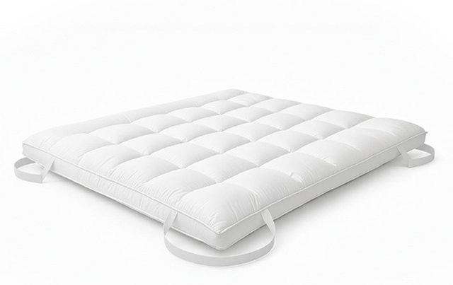 The White Stone Topper aus Memory Foam mit 9 Zonen und Eckgummis, Weiß, B: 100 cm, L: 200 cm - Bild 1