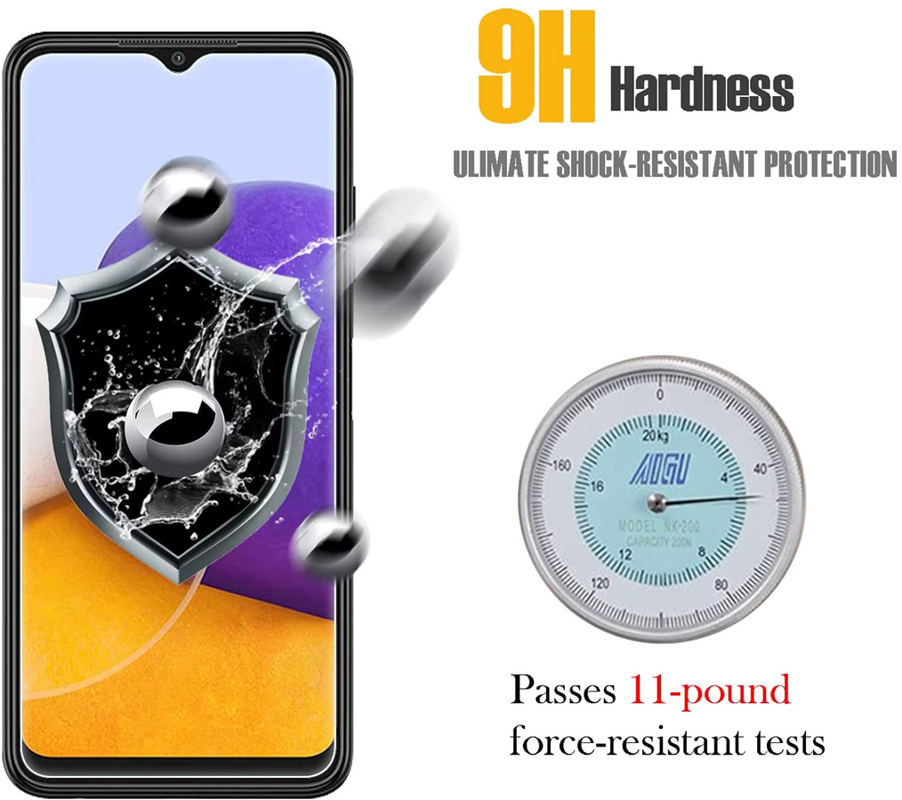 3er-Pack Displayschutzfolie aus gehärtetem Glas für Samsung Galaxy A05 A05S A15 A25 4G 5G A04 A04S A04E A24 A34 A54, transparent - Bild 5