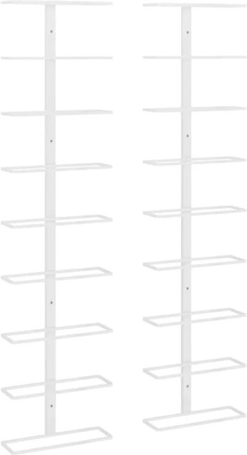 vidaXL Wand-Weinregal aus Eisen in Weiß für 9 Flaschen, 2er-Set - Bild 1