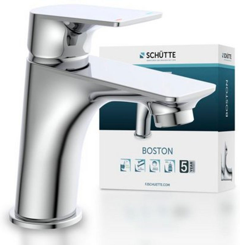 Schütte Waschtischarmatur Boston Einhebelmischer Chrom Silber mit Pop-up-Abfluss und Wassersparfunktion - Bild 4