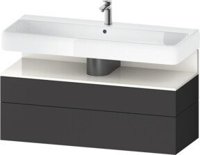 Duravit Waschtischunterschrank Qatego in Grau Matt mit 1 Tür und 1 Auszug, Wandmontage, B/T/H: 119 x 47 x 59 cm - Bild 1