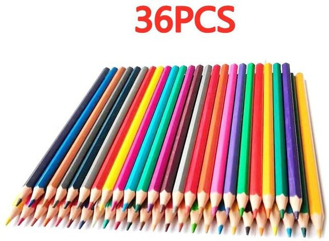 Professionelle Ölfarbstifte in Multicolour für Malerei und Zeichnen, 36 Stück weiche Aquarellstifte aus Holz für Schule und Kunstbedarf - Bild 1