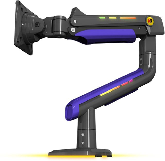 NB G60 E5 F5 Gaming-Monitorarm mit RGB-Beleuchtung und gebogenem Lichtbogengitter für 32–60 Zoll, Traglast 2–20 kg, Schwarz oder Weiß - Bild 1