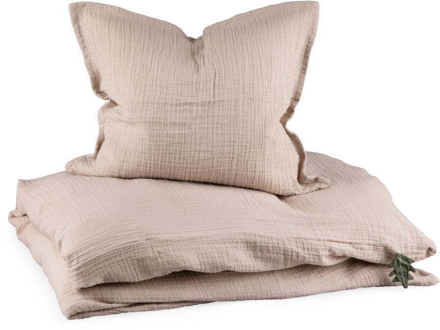 Sebra Bettwäsche Junior Musselin Seabreeze Beige aus Bio-Baumwolle, B/H: 100 x 135 cm mit Kissenbezug 40 x 60 cm - Bild 1