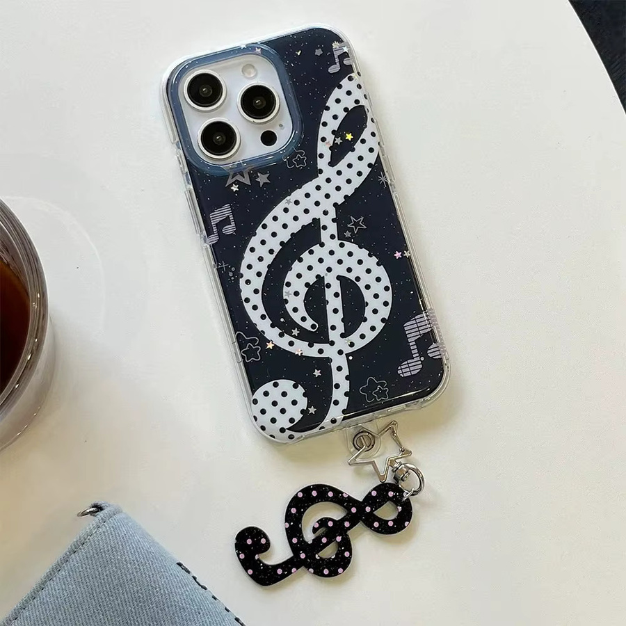 Potdemiel Treble Clef Y2K Handyhülle mit Feder-Textur Rückseite für iPhone 17 16 15 14 13 12 11 Pro Max X Xs XR XS Max 8 7 6 6s Air Plus - Bild 3