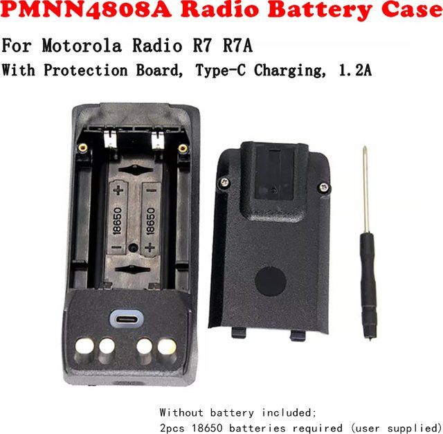 Motorola PMNN4808A Funkgerät-Akkugehäuse für R7 und R7A Walkie-Talkie in Schwarz und Transparent - Bild 1