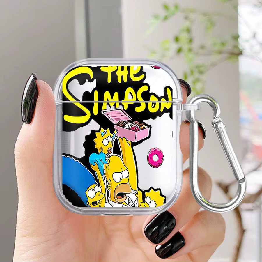 Transparente Kopfhörerhülle im Simpsons Design für Apple AirPods Pro 1 2 3 4 - Bild 3