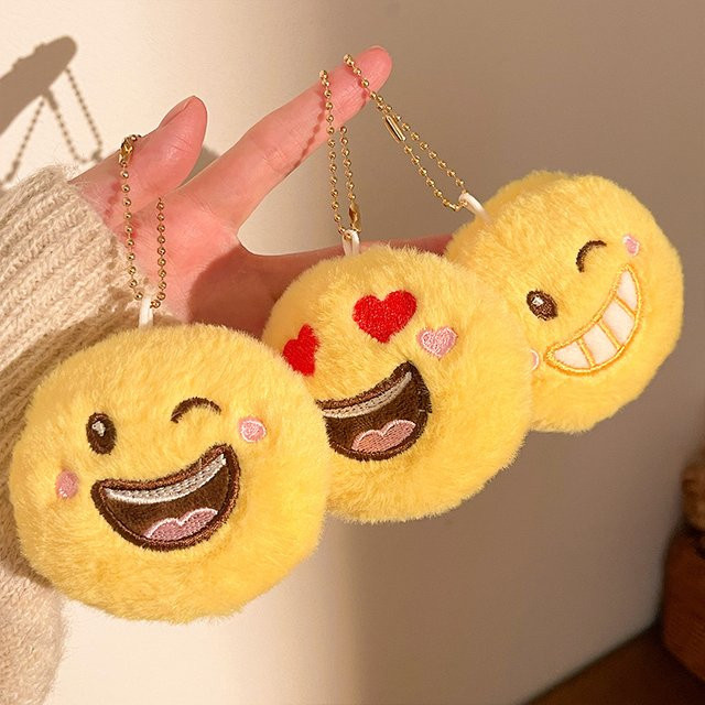 Smiley-Emoji-Puppe Plüsch-Anhänger, Unisex - Bild 1