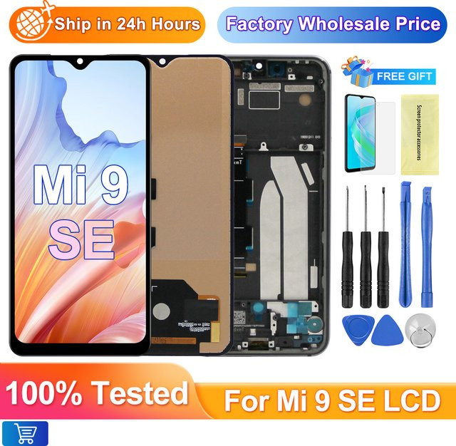 Xiaomi Mi 9 SE AMOLED LCD Display mit Touchscreen Digitizer und Rahmen in Schwarz - Bild 1