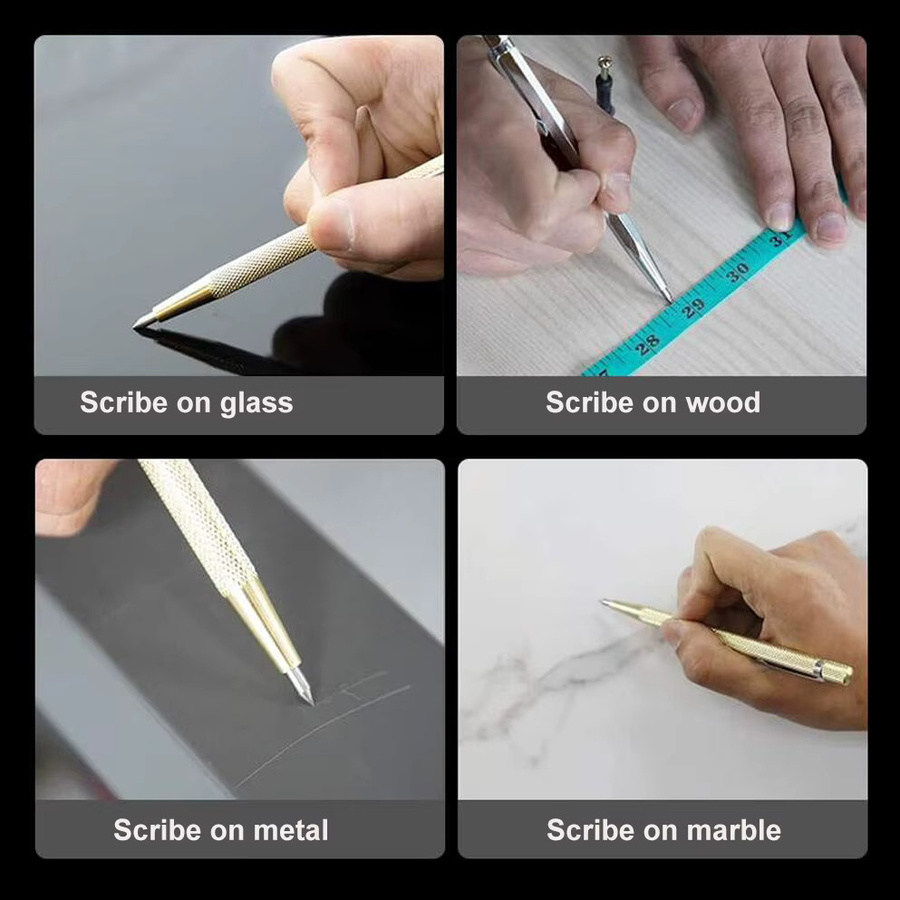 Professioneller Wolframkarbid-Gravierstift mit Diamantspitze in Silber für Glas, Keramik, Fliesen, Metall und Holz - Bild 5