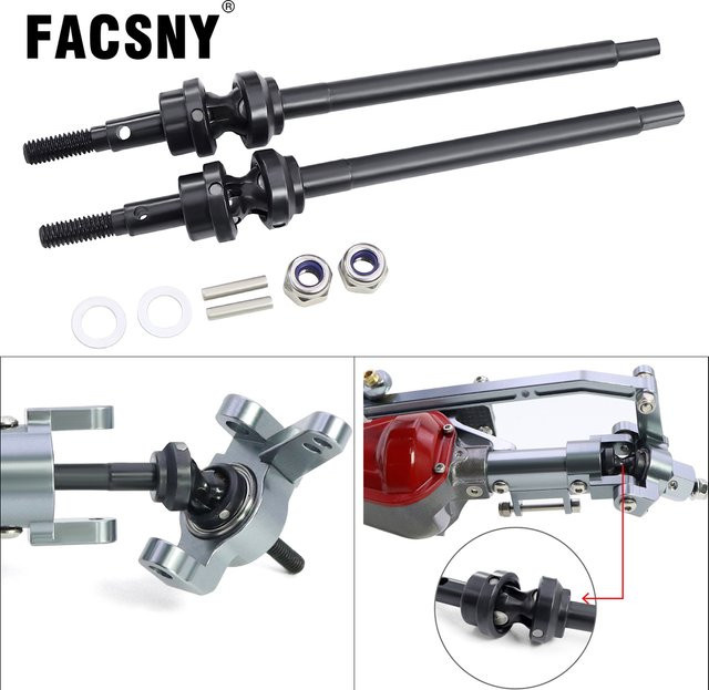 FACSNY CVD-Antriebswelle vorne, 3-teiliges Set, 1:10, Metall, Schwarz - Bild 1