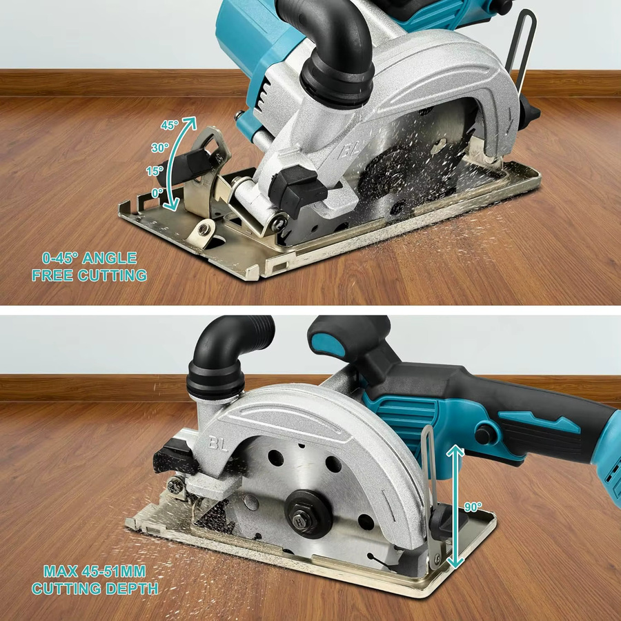 Makita Mini-Elektro-Kreissäge kabellos mit 1850W und 150mm Durchmesser, blau, passend für Makita 18V LXT Akkus - Bild 5