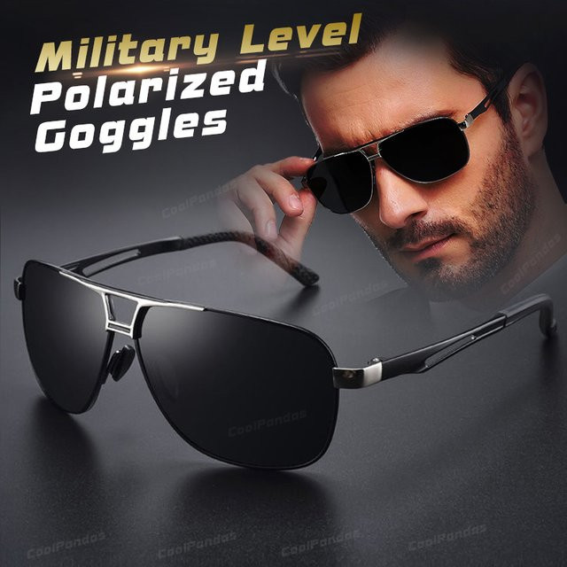 Monmandi Sonnenbrille Aviator, Vollrand, Metall, schwarz, Herren, polarisiert, Farbwechsel - Bild 1