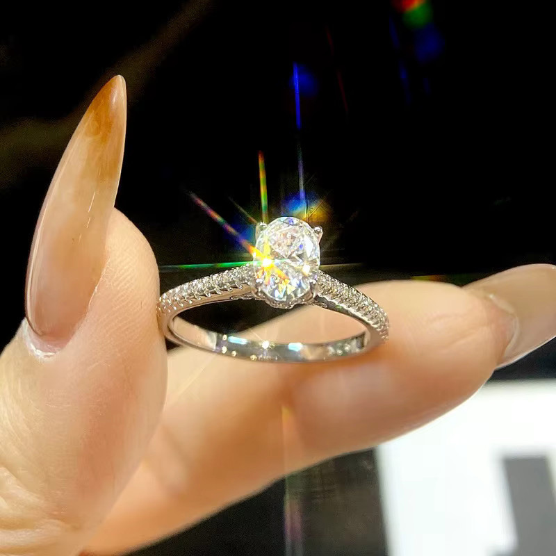 GRA Moissanit-Diamantring, 925 Silber, Damen - Bild 2