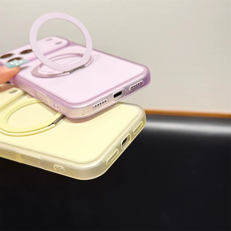 RPKKS MagSafe-kompatible Schutzhülle mit 360 Grad drehbarem Ringständer für iPhone 17 16 15 14 13 Pro Max in Grau - Bild 1
