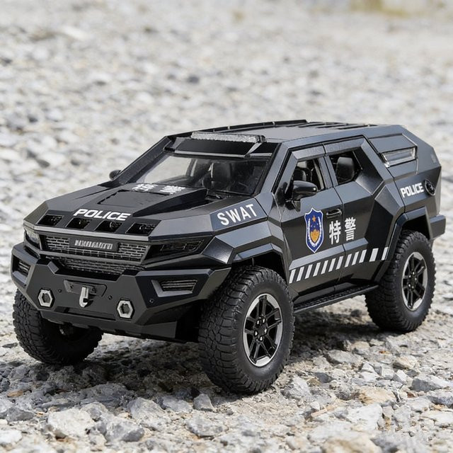 MAKEDA Vengeance Explosionsgeschütztes Fahrzeugmodell, 1:24, Polizei, Metall, mit Sound und Licht - Bild 1