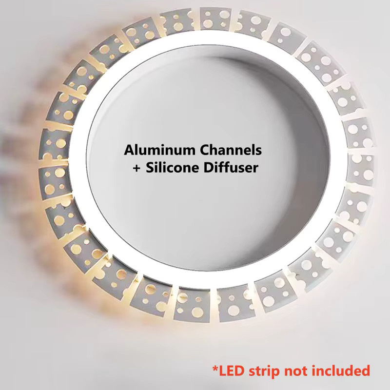 Khelse Biegbare LED Aluminium Profil Rahmenlose Unsichtbare Einbau-Lichtleiste in Silber, Länge: 1 m - Bild 2