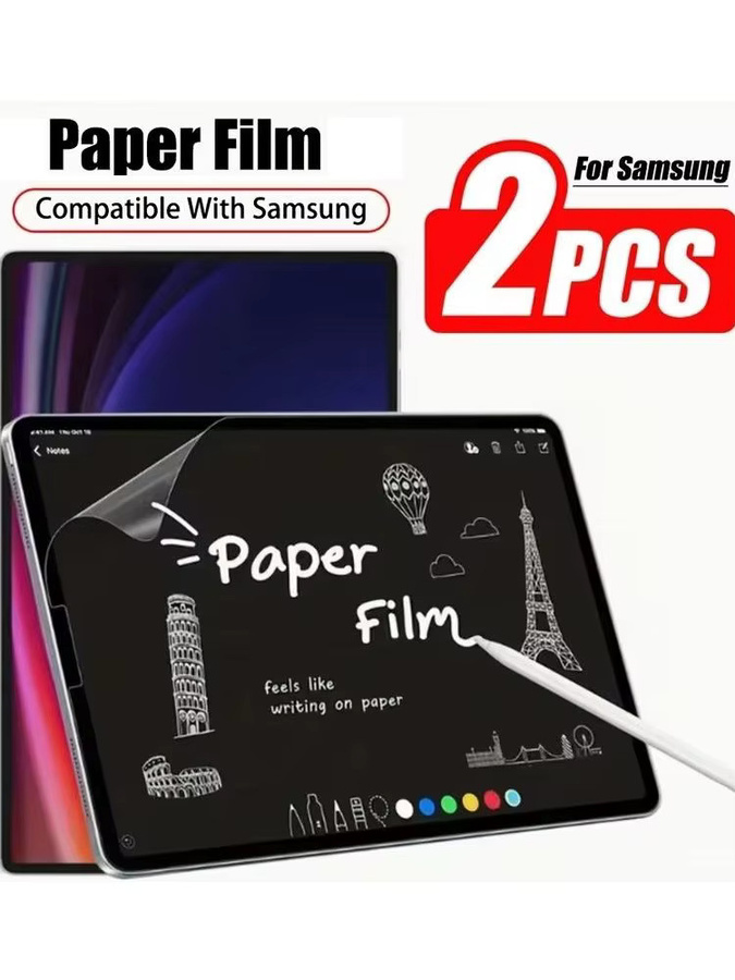 2 Stück papierähnliche Displayschutzfolien für Samsung Galaxy Tab S8 S9 S10 Plus S6 A7 Lite A8 S5e S10 FE in Transparent - Bild 7
