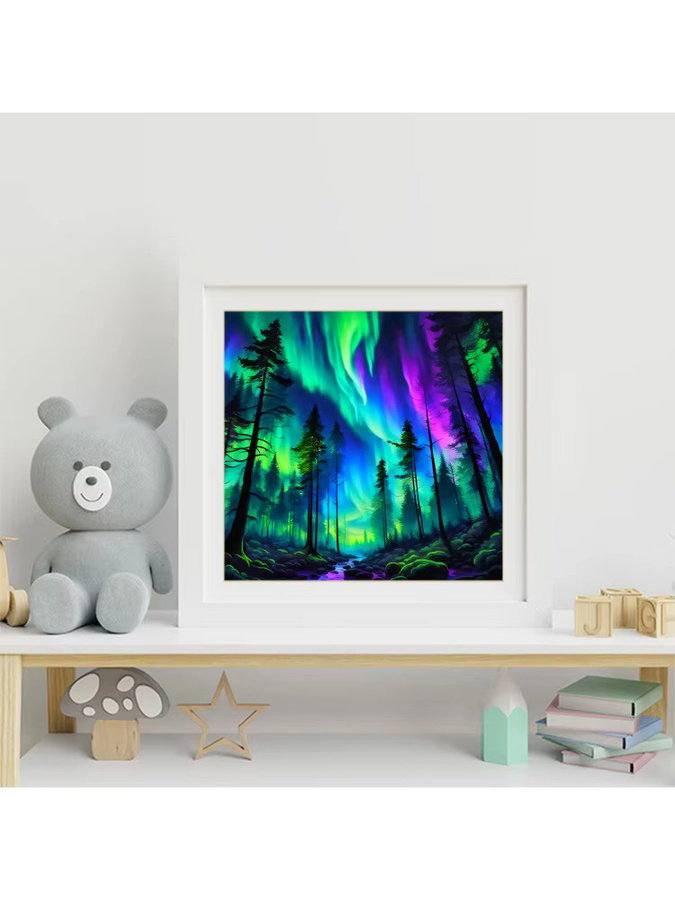 Momoart Diamond Painting Set Aurora Landschaft DIY Diamantstickerei Mosaik Set Multicolor B/H: 20 x 20 cm - Bild 3