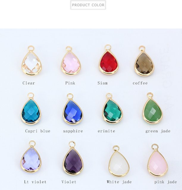 QiARSOYOO Charms Anhänger, Kristall, Glas, Gold, Messing, Unisex - Bild 1
