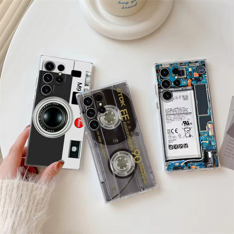 Samsung Galaxy S25 FE Handyhülle mit Kassettenband und Leiterplatten Design - Bild 3