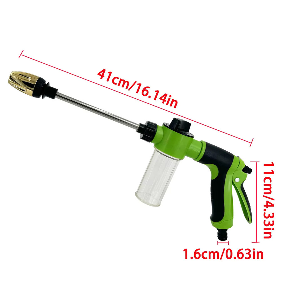 FLOWERS SPRAL Hochdruck-Wasserpistole mit verstellbarem Langstab in Grün für Autowäsche und Gartenbewässerung - Bild 2