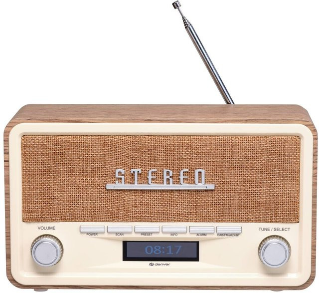 Denver DAB-18LW Retro Radio mit DAB+, Bluetooth und Wecker in Light Wood - Bild 1