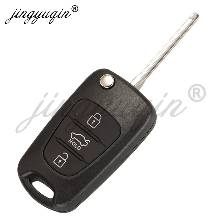 Jingyuqin Autoschlüssel-Fernbedienung für Hyundai Elantra 2007–2015 und Sonata 2011–2013, 433 MHz FSK, ID46 PCF7936 Chip, Flip Fob Control, Schwarz - Bild 2