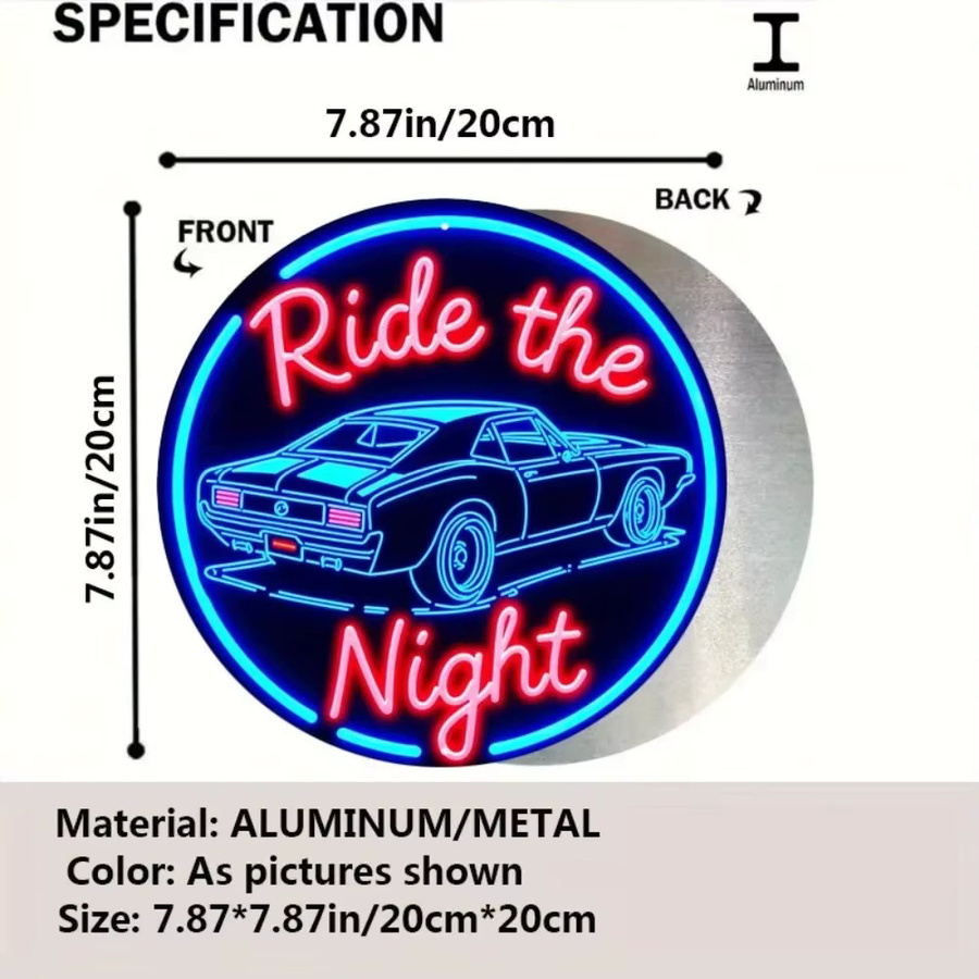 CIFBUY Vintage Muscle Car Metallschild als Retro Wandkunst für Garage und Männerhöhle, quadratisch, B/H: 20 x 20 cm - Bild 2