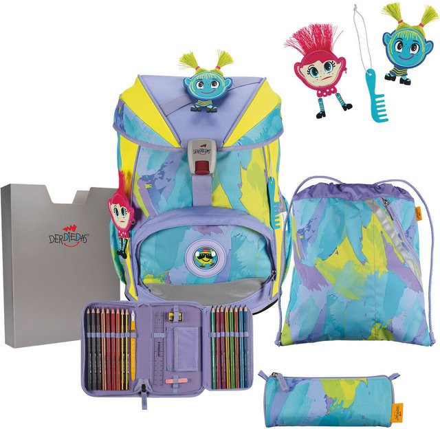 DerDieDas ErgoFlex Schulrucksack-Set 5-teilig mit Sportbeutel Hippie Hair in Multicolour - Bild 1