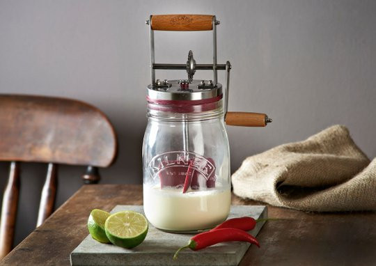 Butterfass mit Drehkurbel, 1 Liter - Bild 1