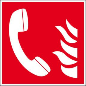 Eichner Brandschutzschild Brandmeldetelefon in Rot aus Kunststoff, B/H: 15 x 15 cm - Bild 1