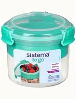 sistema Lunchbox Breakfast TO GO in Turquoise mit Besteck, mikrowellenfest und spülmaschinenfest - Bild 1
