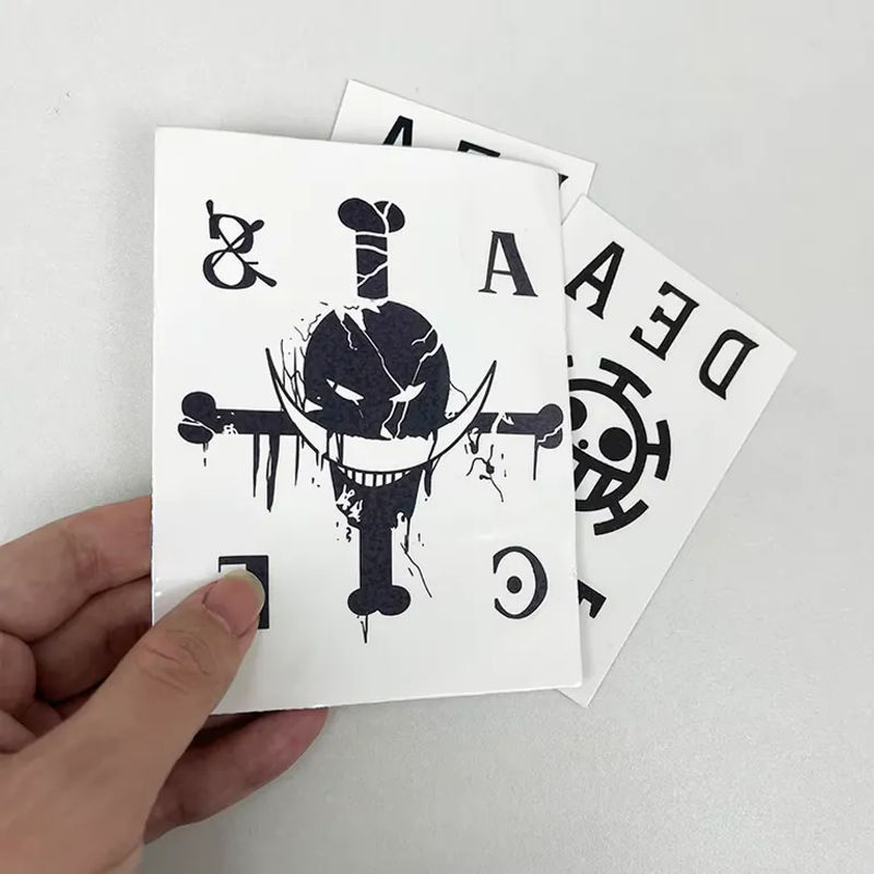 Bandai One Piece Anime Tattoo-Aufkleber Ace und Whitebeard in Schwarz als wasserfeste Cartoon-Sticker für Cosplay und Dekoration - Bild 3