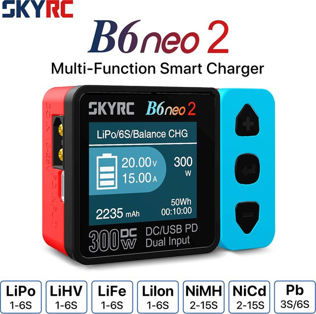 SkyRC B6neo Smart-Ladegerät Multifunktional 300W PD 80W Blau - Bild 1