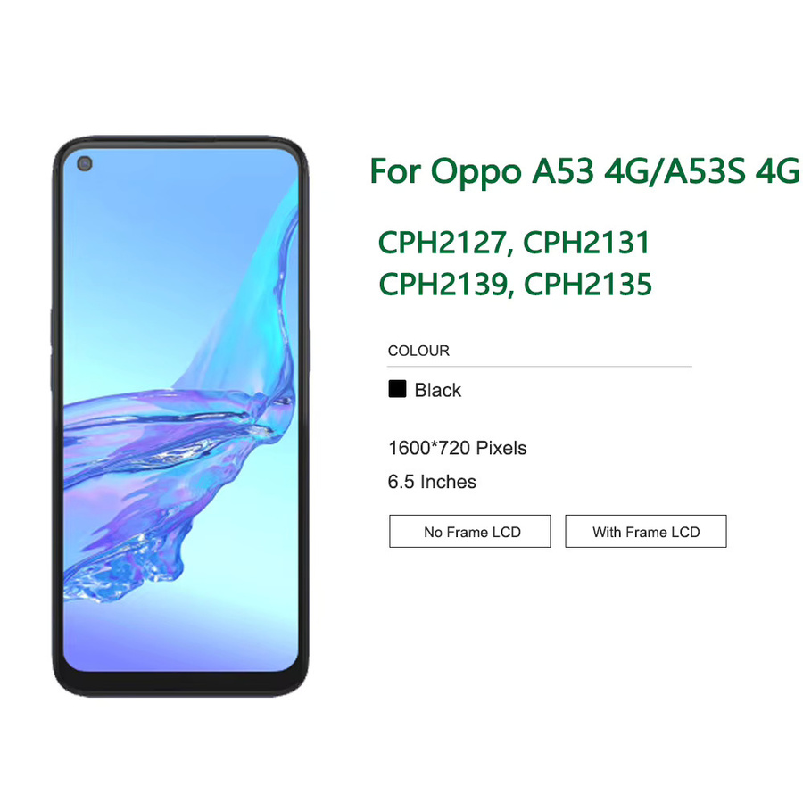 LCD Display Touchscreen Ersatz für Oppo A53 4G CPH2127 CPH2131 und Oppo A53S 4G CPH2139 CPH2135, 6.5 Zoll, Schwarz - Bild 2