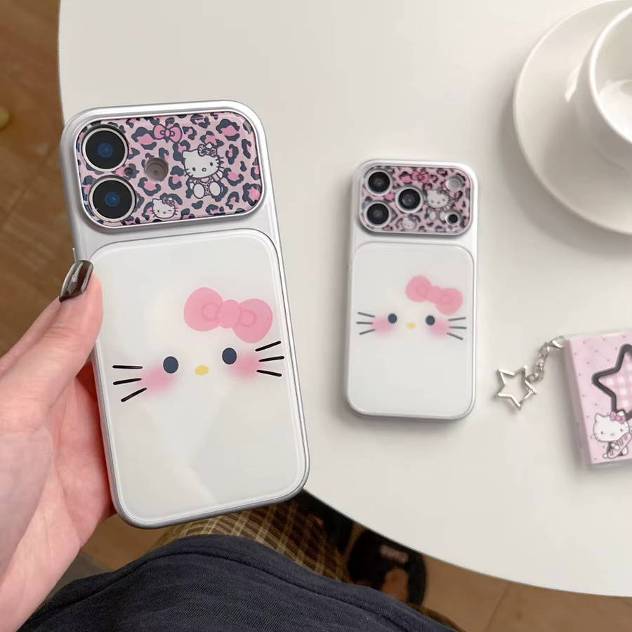 Sanrio Handyhülle mit rosa Leopardenmuster für iPhone 14 15 16 17 Pro Max in Pink und Weiß - Bild 4