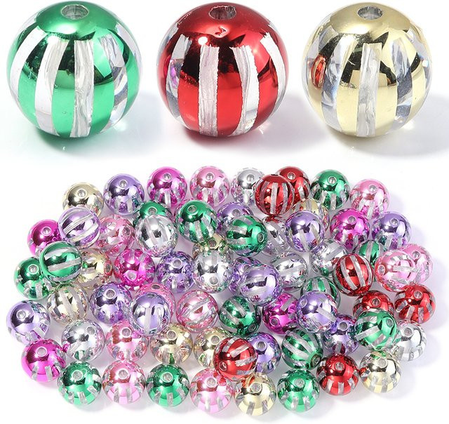 Perlen Acryl, Wassermelone Gestreift, 10 Teile/Los - Bild 1