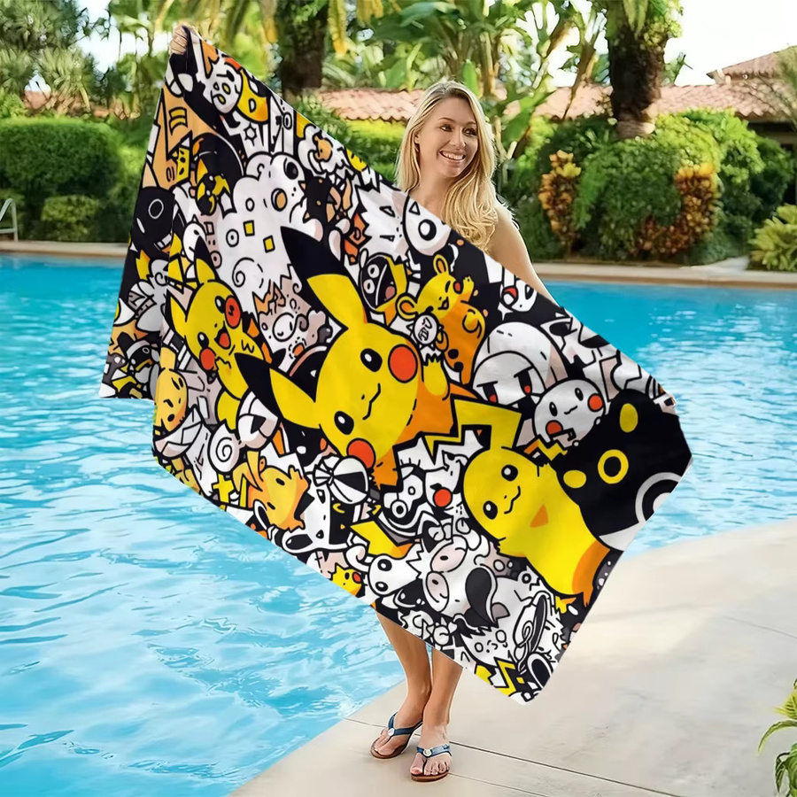 Potdemiel Pikachu Strandtuch, schnelltrocknendes Badetuch in Multicolour - Bild 5