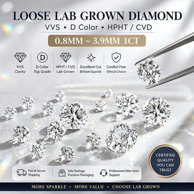 AITERNITY Diamanten, runde Laborgezüchtete Diamanten, D VVS-VS, HPHT, 3EX Schliff - Bild 1