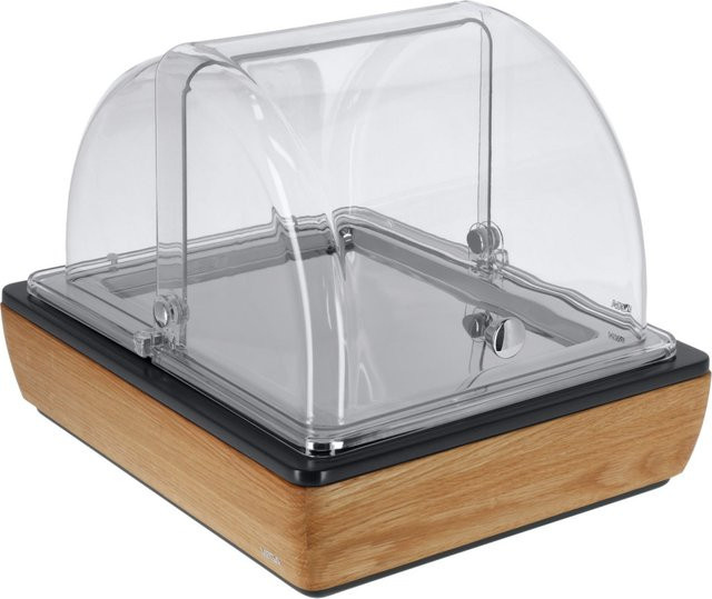VEGA Buffetvitrine Montana in Eiche, Transparent und Edelstahl, rechteckig, B/T/H: 30,5 x 36,5 x 27,4 cm - Bild 1
